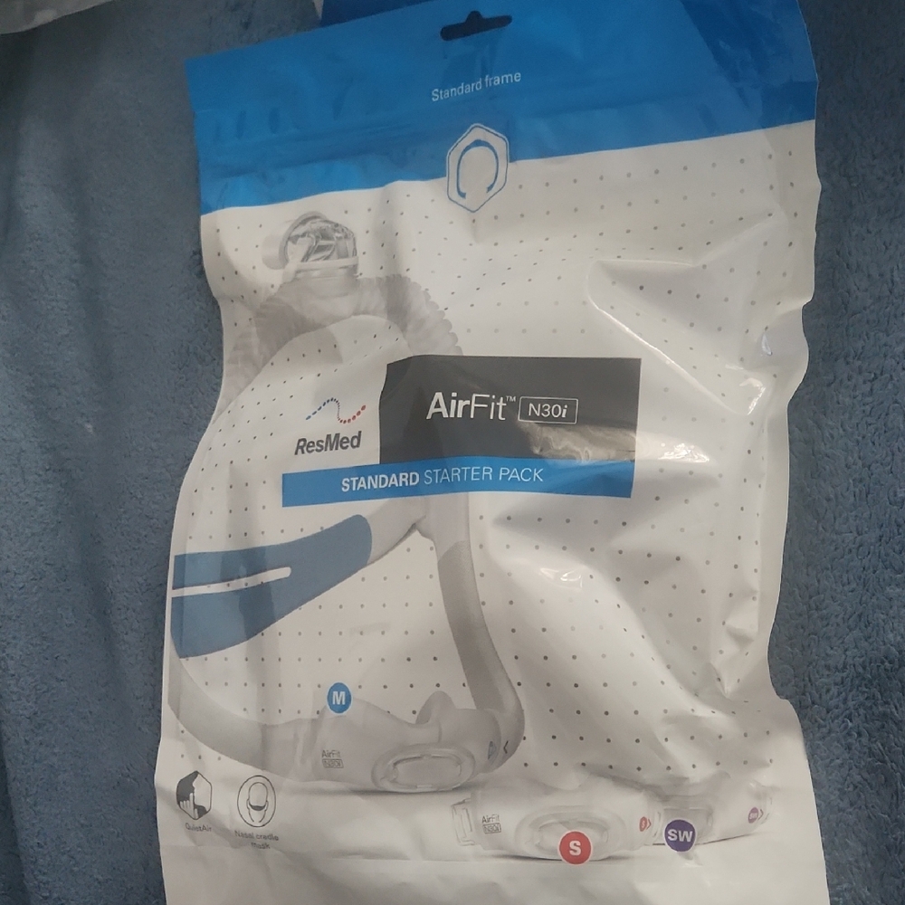 x2 ResMed AirFit N30i Starter Pack - Blue and White